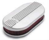 Edelbrock Air Cleaner Classic Series Oval Aluminum Top Cloth Element 17 5In X 9 35In X 3 9In Satin thumbnail 1