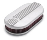 Edelbrock Air Cleaner Classic Series Oval Aluminum Top Cloth Element 17 5In X 9 35In X 3 9In Satin thumbnail 3