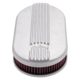 Edelbrock Air Cleaner Classic Series Oval Aluminum Top Cloth Element 17 5In X 9 35In X 3 9In Satin thumbnail 5