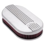 Edelbrock Air Cleaner Classic Series Oval Aluminum Top Cloth Element 17 5In X 9 35In X 3 9In Satin thumbnail 6