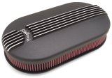 Edelbrock Air Cleaner Classic Series Oval Aluminum 17 5In X 9 35In X 4 45In Dual Carburetor Black thumbnail 3