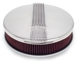 Edelbrock Air Cleaner Classic Series Round Aluminum Top Cloth Element 14In Dia X 3 9In Polished thumbnail 3