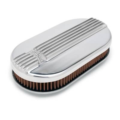 Edelbrock Air Cleaner Classic Series Oval Aluminum Top Cloth Element 17 5In X 9 35In X 3 9In