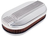Edelbrock Air Cleaner Classic Series Oval Aluminum Top Cloth Element 17 5In X 9 35In X 3 9In thumbnail 3