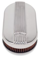 Edelbrock Air Cleaner Classic Series Oval Aluminum Top Cloth Element 17 5In X 9 35In X 3 9In thumbnail 4