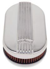 Edelbrock Air Cleaner Classic Series Oval Aluminum Top Cloth Element 17 5In X 9 35In X 3 9In thumbnail 5