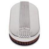 Edelbrock Air Cleaner Classic Series Oval Aluminum Top Cloth Element 17 5In X 9 35In X 3 9In thumbnail 6