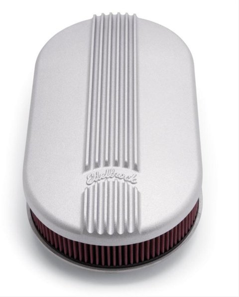 Edelbrock Air Cleaner Classic Series Oval Aluminum 17 5In X 9 35In X 4 45In Dual Carburetor thumbnail 3