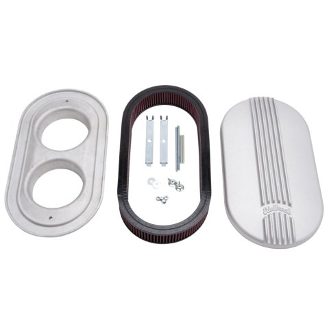 Edelbrock Air Cleaner Classic Series Oval Aluminum 17 5In X 9 35In X 4 45In Dual Carburetor thumbnail 4