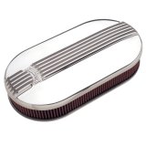 Edelbrock Air Cleaner Classic Series Oval Aluminum Top Dual Carburetor Polished thumbnail 2