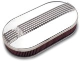 Edelbrock Air Cleaner Classic Series Oval Aluminum Top Dual Carburetor Polished thumbnail 3