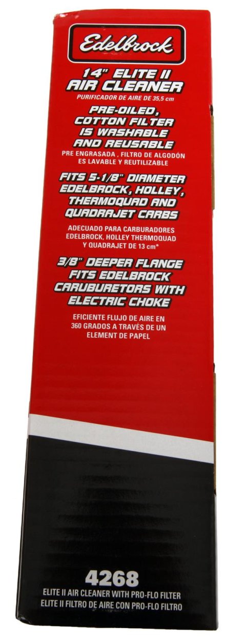 Edelbrock Air Cleaner Elite II 14In Diameter w/ 3In Element Standard Height Polished thumbnail 4
