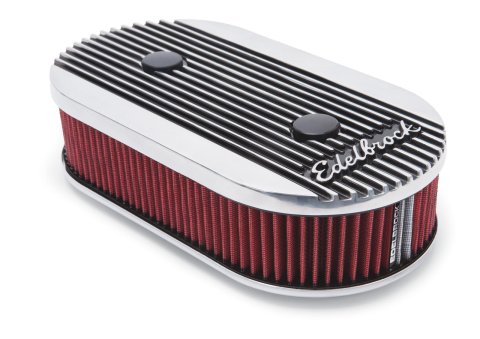 Edelbrock Air Cleaner Elite II Oval Dual-Quad Carbs 2 5In Red Element Polished thumbnail 1