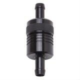 Edelbrock Fuel Filter Aluminum 3In X 01/ 1/8In 3/8In Inlet/Outlet Black thumbnail 2