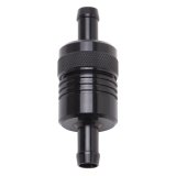 Edelbrock Fuel Filter Aluminum 3In X 01/ 1/8In 3/8In Inlet/Outlet Black thumbnail 3