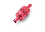 Edelbrock Fuel Filter Aluminum 3In X 01/ 1/8In 3/8In Inlet/Outlet Red thumbnail 1