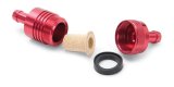 Edelbrock Fuel Filter Aluminum 3In X 01/ 1/8In 3/8In Inlet/Outlet Red thumbnail 2