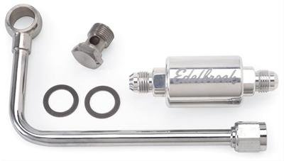 Edelbrock 3/8In Hard Fuel Line w/ -6 B-Nut and Polished Filter thumbnail 2