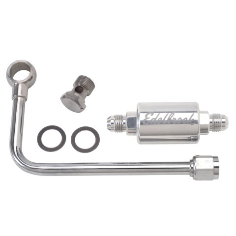 Edelbrock 3/8In Hard Fuel Line w/ -6 B-Nut and Polished Filter thumbnail 3
