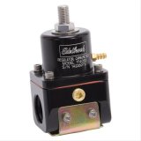 Edelbrock Fuel Pressure Regulator Carbureted 180 GPH 5-10 PSI -10 In/Out -6 Return Black thumbnail 1
