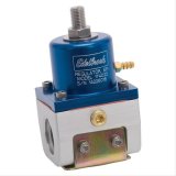 Edelbrock Fuel Pressure Regulator EFI 180 GPH 35-90 PSI -10In/Out -6 Return Blue/Clear thumbnail 2
