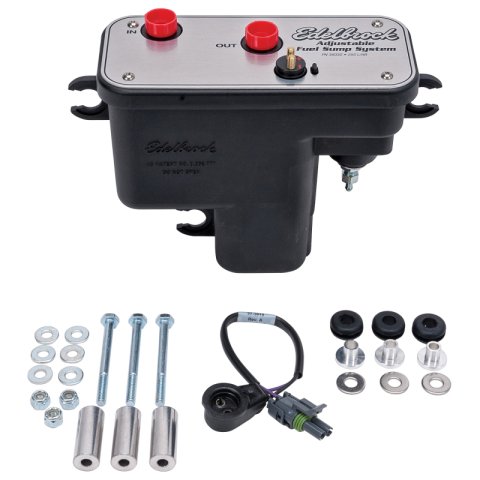 Edelbrock Fuel System Universal Fuel Sump Module Adjustable Fuel Sump Tank Only 255 LPH thumbnail 5