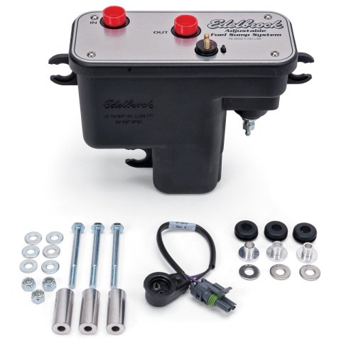 Edelbrock Fuel System Universal Fuel Sump Module Adjustable Fuel Sump Tank Only 255 LPH thumbnail 7