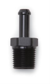 Edelbrock Hose Fittings Straight 1/2In NPT to 3/8In Barb Black Anodize thumbnail 3