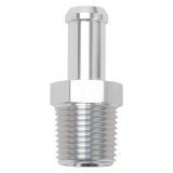Edelbrock Hose End Straight 1/2In NPT to 1/2In Barb Clear Anodize thumbnail 1