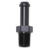Edelbrock Hose End Straight 1/4In NPT to 3/8In Barb Black Anodize thumbnail 1