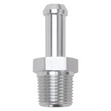 Edelbrock Hose End Straight 3/8In NPT to 3/8In Barb Clear Anodize thumbnail 3