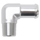 Edelbrock Hose End 90-Deg 1/2In NPT to 3/4In Barb Clear Anodize thumbnail 3