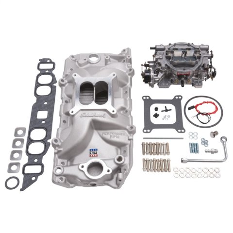 Edelbrock Manifold And Carb Kit Performer RPM Big Block Chevrolet Oval Port Natural Finish thumbnail 3