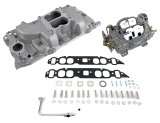 Edelbrock Manifold And Carb Kit Performer Big Block Chevrolet Oval Port Natural Finish thumbnail 2