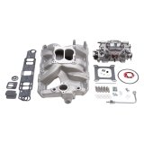 Edelbrock Manifold And Carb Kit Performer RPM Pontiac Natural Finish thumbnail 3