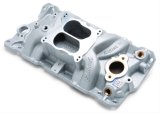 Edelbrock Manifold SBC 23-Degree Marine RPM 1955-1986 w/ Brass thumbnail 1