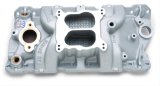 Edelbrock Manifold SBC 23-Degree Marine RPM 1955-1986 w/ Brass thumbnail 2