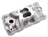 Edelbrock Manifold SBC 23-Degree Marine RPM 1987-1995 w/ Brass thumbnail 1