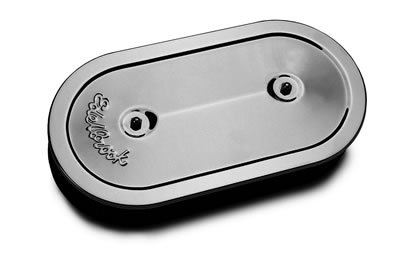 Edelbrock Air Cleaner Pro-Flo Series Oval Steel Top 13 5In X 7In X 3 5In Dual Carburetor Chrome
