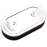 Edelbrock Air Cleaner Pro-Flo Series Oval Steel Top Cloth Element 13 5In X 7In X 3 5In Chrome thumbnail 2