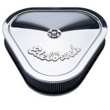 Edelbrock Air Cleaner Pro-Flo Series Triangular Steel Top 14 125In X 13 375In X 3 5In Chrome thumbnail 2