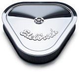 Edelbrock Air Cleaner Pro-Flo Series Triangular Steel Top 14 125In X 13 375In X 3 5In Chrome thumbnail 3