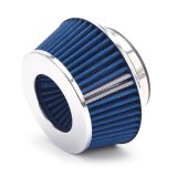 Edelbrock Air Filter Pro-Flo Series Conical 3 7In Tall Blue/Chrome thumbnail 1
