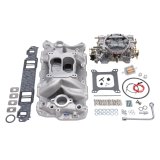 Edelbrock Manifold And Carb Kit Performer Air-Gap Small Block Chevrolet 1957-1986 Natural Finish thumbnail 8