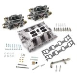 Edelbrock Manifold and Carb Kit Dual Quad RPM Air Gap 390-428 FE Ford thumbnail 2