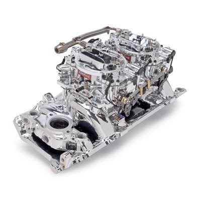 Edelbrock Dual Quad Kit Performer RPM Air Gap BBC Oval Port thumbnail 1