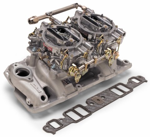 Edelbrock Dual Quad Kit Performer RPM Air Gap BBC Oval Port thumbnail 7