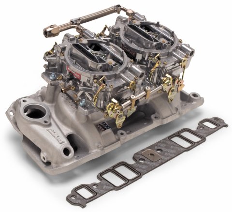 Edelbrock Dual Quad Kit Performer RPM Air Gap BBC Oval Port thumbnail 8