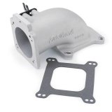 Edelbrock Low Profile Intake Elbow 90mm Throttle Body to Square-Bore Flange As-Cast Finish thumbnail 2