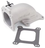 Edelbrock Low Profile Intake Elbow 90mm Throttle Body to Square-Bore Flange As-Cast Finish thumbnail 3